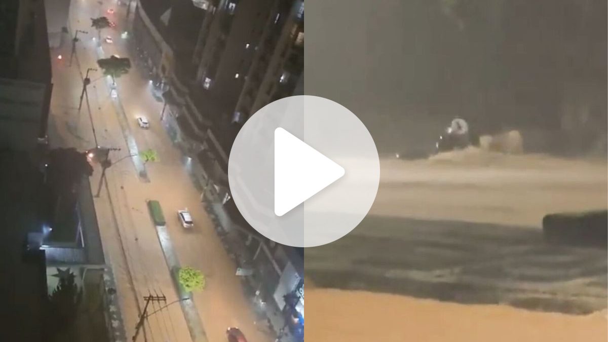 Temporal em Juiz de Fora arrasta motoboy e reforça alerta da Defesa Civil