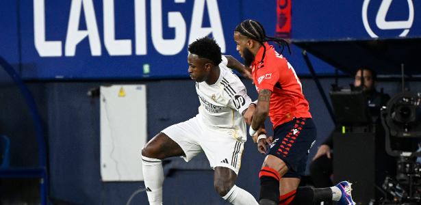 Osasuna vence Real Madrid, complica liderança e expõe Vini Jr.