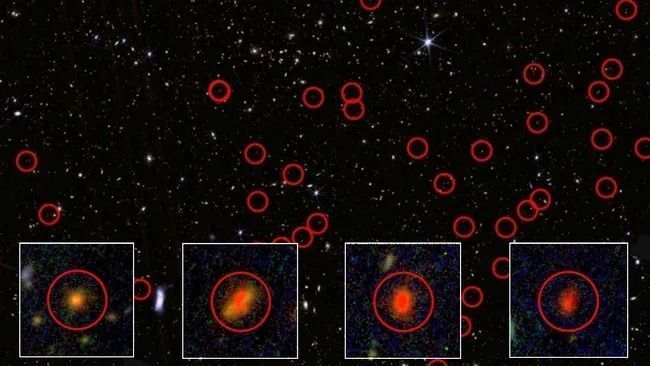 Pontos vermelhos no espaço são primeiras estrelas gigantes do Universo