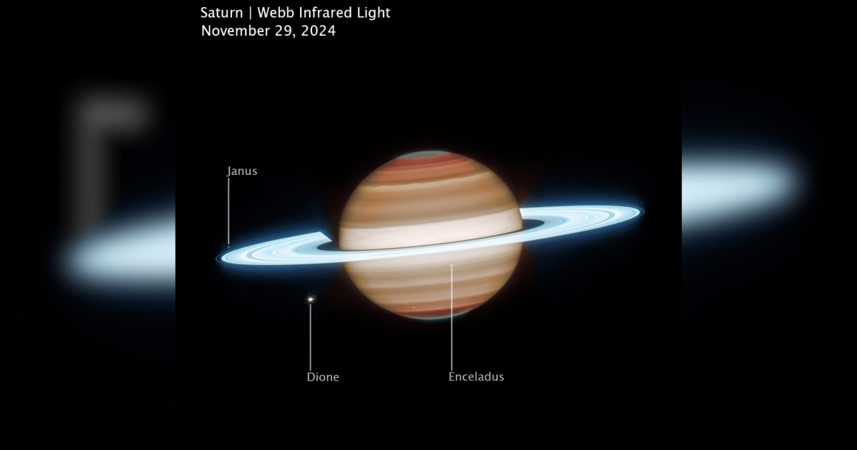 Imagem inédita de Saturno em infravermelho revela segredos dos anéis