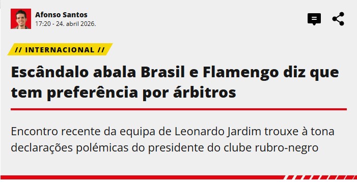Vitória leva queixa à Europa e expõe arbitragem de Flamengo x Vitória