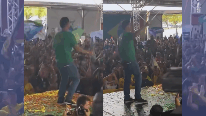 Flávio Bolsonaro volta a fazer dancinha em ato de Zucco no RS