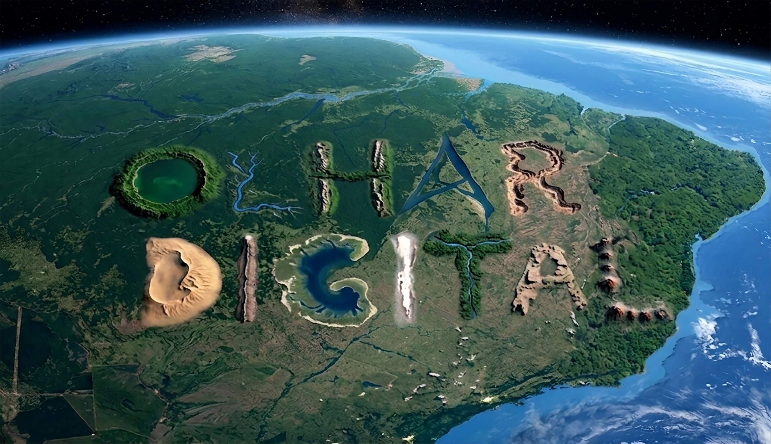 NASA lança plataforma que escreve seu nome com imagens reais da Terra