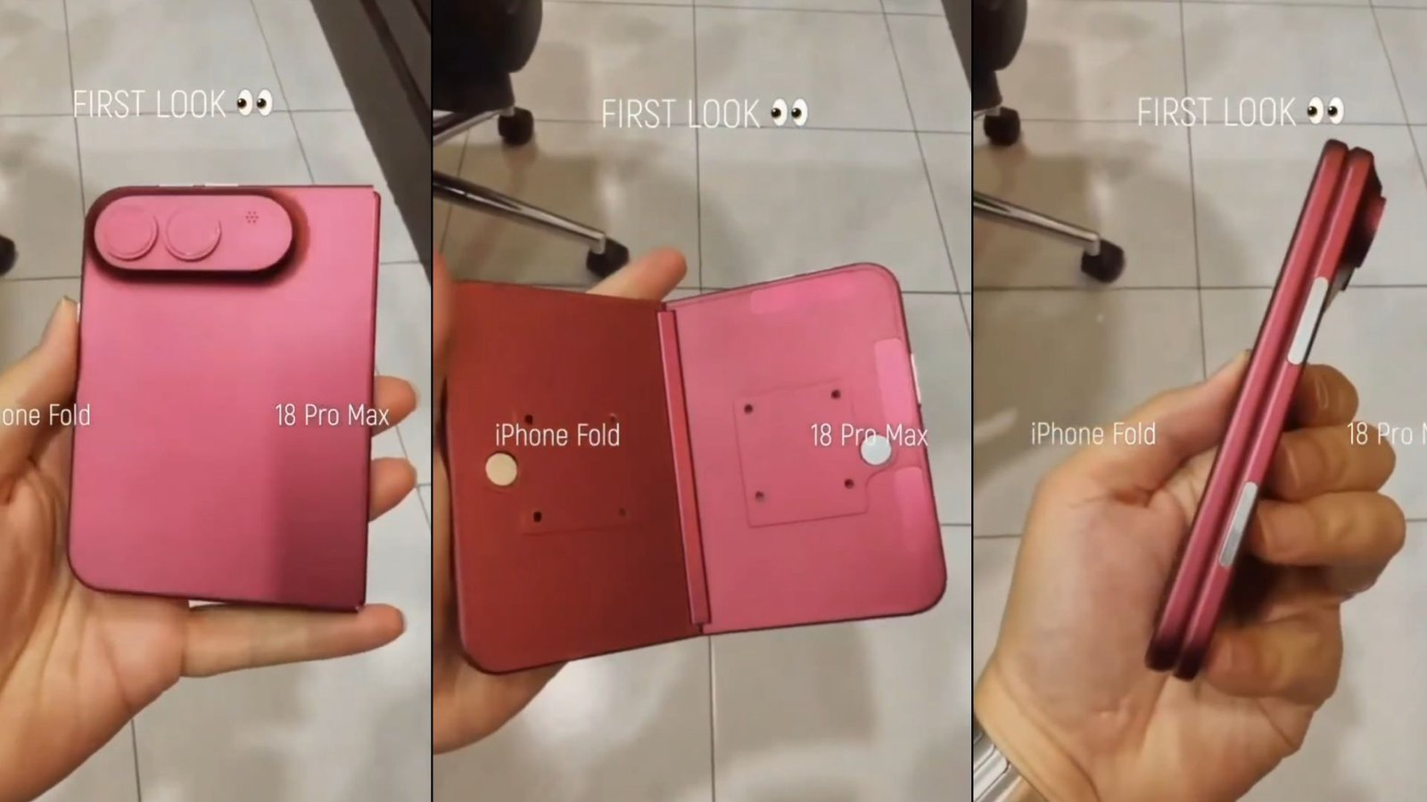 Vídeo vazado mostra suposto iPhone Fold e iPhone 18 Pro Max