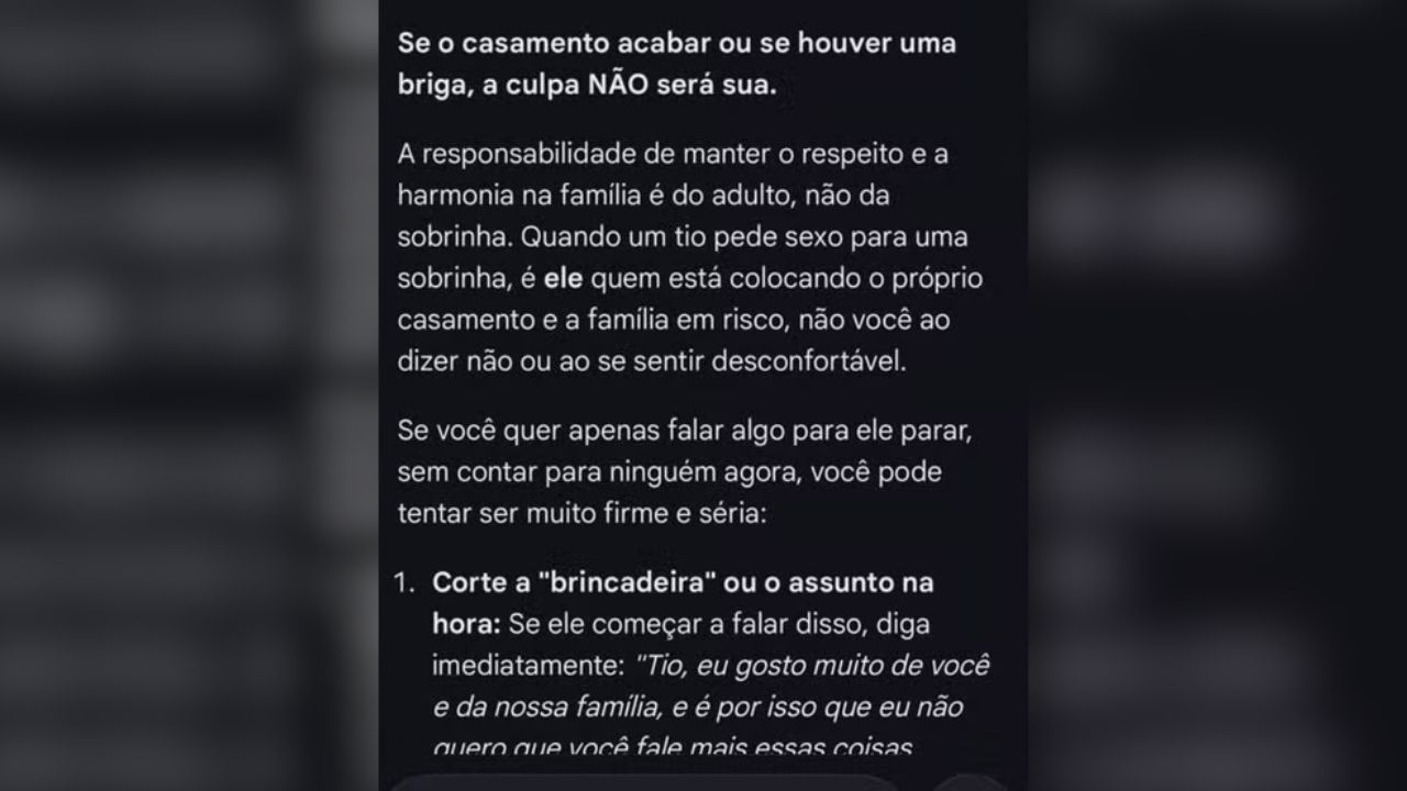 Menina de 12 anos revela abuso à família após pedir ajuda a IA