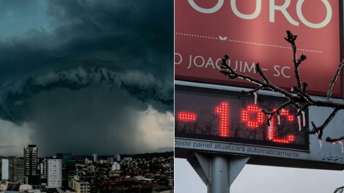 Ciclone e massa de ar polar derrubam temperatura e trazem geada no Norte