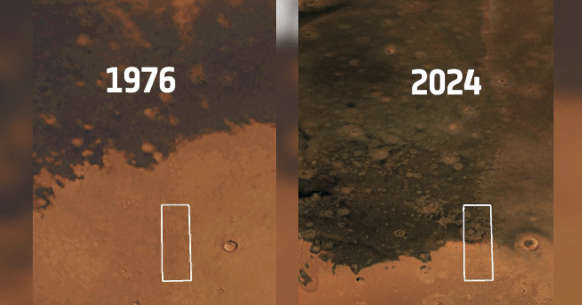 NASA observa mancha escura de cinzas se expandir sobre Marte