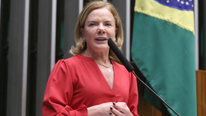 Gleisi chama de ‘nojento’ alinhamento de Eduardo Bolsonaro com Zelle