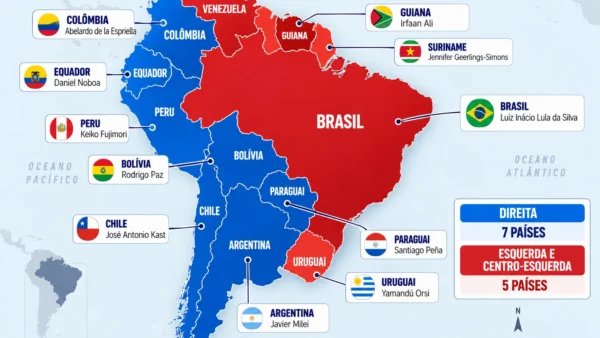 América do Sul tem sete governos de direita e cinco de esquerda após reeleição de Lula