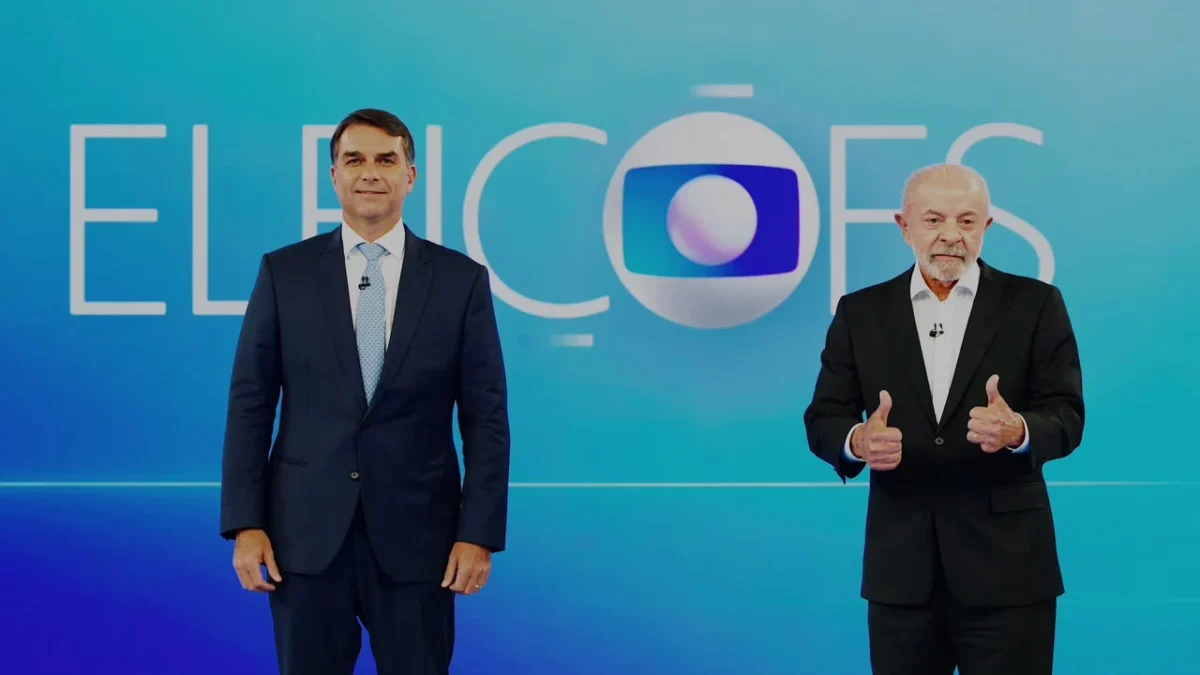 No 1º bloco do debate, Lula e Flávio discutem obras, salário mínimo e impostos