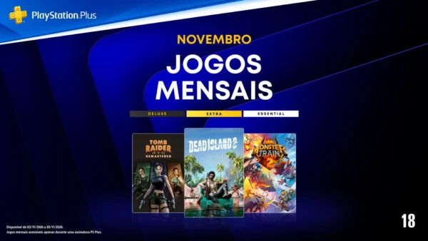 Jogos PS Plus novembro 2026: Dead Island 2 e Tomb Raider chegam