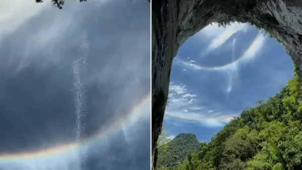 VÍDEO: “Cachoeira no céu” viraliza após fenômeno raro em caverna no interior de São Paulo