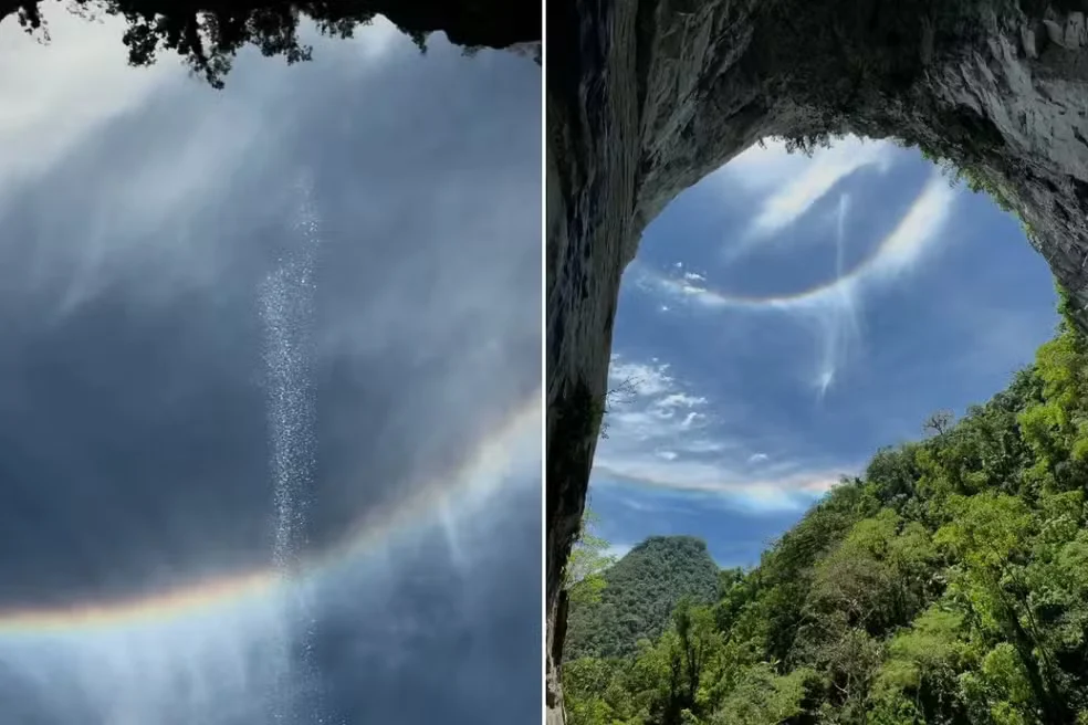 VÍDEO: “Cachoeira no céu” viraliza após fenômeno raro em caverna no interior de São Paulo