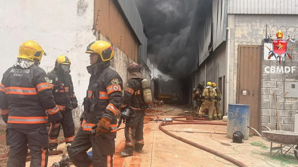 Incêndio atinge galpão de lavagem de tapetes em Ceilândia